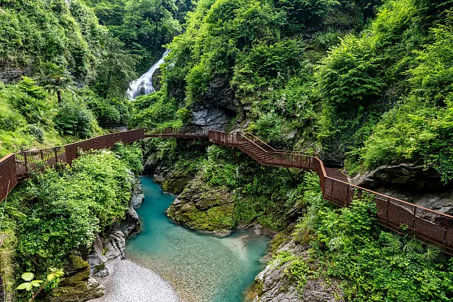 Orrido di Bellano e Ca' del Diavol, Bellano, Lecco. Shutterstock_2491327033