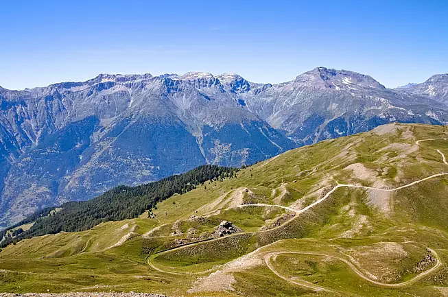 Una vista panoramica delle Alpi vicino Assietta