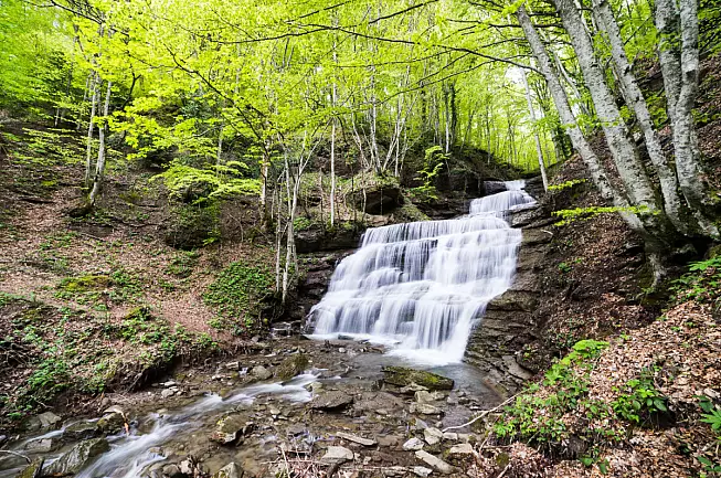 Una cascata delle Foreste Casentinesi