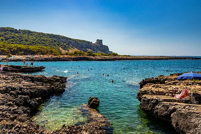 Porto Selvaggio, Puglia. Baia rocciosa