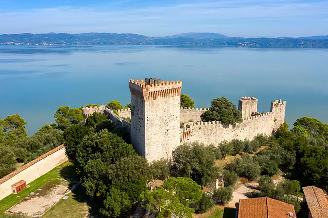 Castiglione del Lago. Rocca del Leone. Shutterstock_2373183459