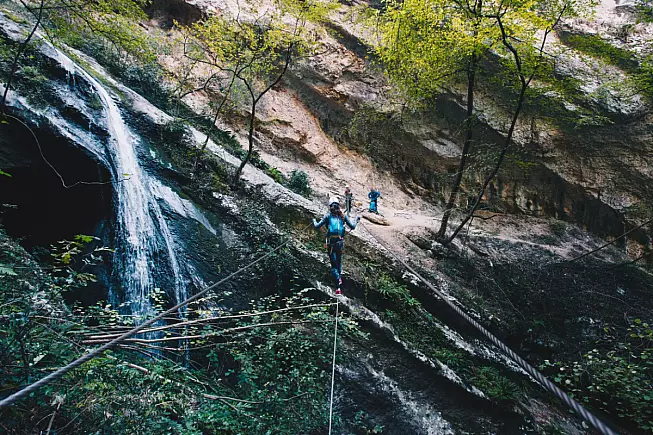 Ferrata Rio Sallagoni. Shutterstock_1535696141