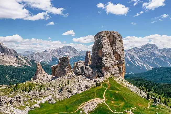 Cinque Torri. Cortina d'Ambezzo, Belluno. Shutterstock_2198104491