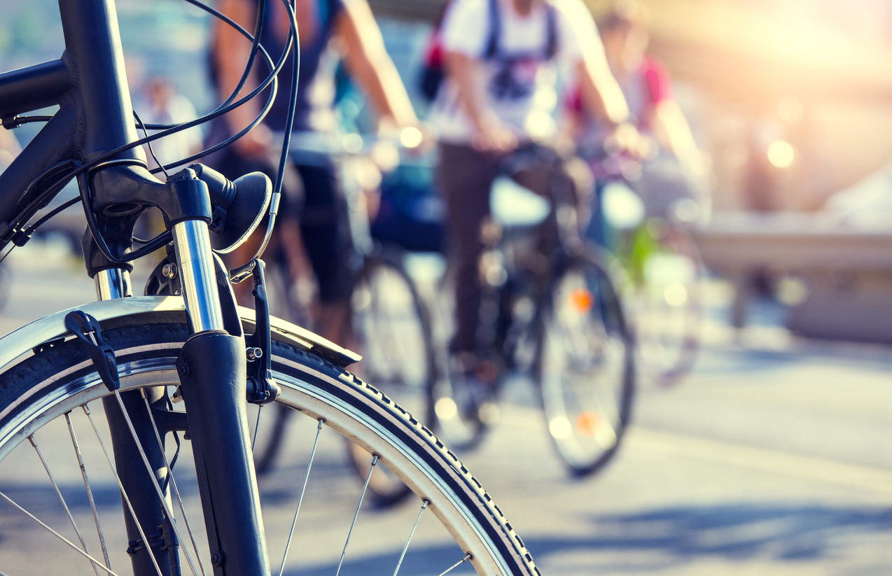 bicicletta che fa pulizie